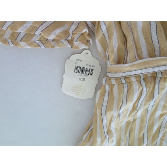 Altar'd State 26U2354EUI Womens Sz XL Mustard/Navy Striped Sleeveless Romper $70 - Picture 8 of 8